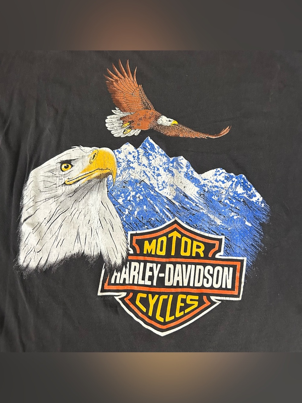 Vintage 90s Harley Davidson Eagle Shirt Size XL Single Stitch Faded - Picture 2 of 8